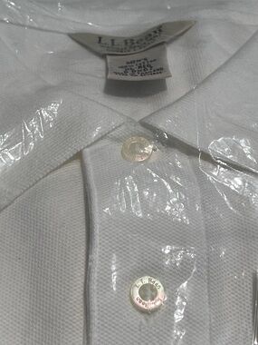 L.L. BEAN MEN’S POLO SHIRT WHITE COTTON SHORT SLEEVE